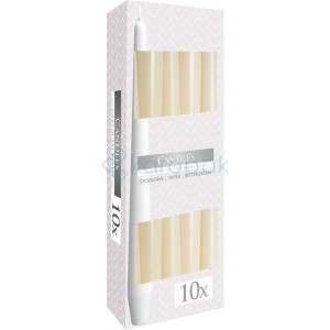 Świece stożkowe kremowe 10 sztuk