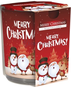 Świeca zapachowa w szkle "Wesołych Świąt"