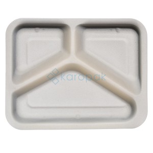 Pojemnik do zgrzewu z pulpy TRÓJDZIELNY 228x179x45 LOVE NATURE 50 sztuk