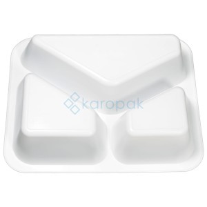 Pojemnik do zgrzewu trójdzielny 227x178x50 BIAŁY LITE BITTNER 50 sztuk REUSE 