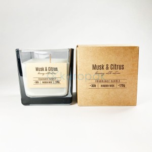 Świeca zapachowa w szkle z drewnianym knotem 30h piżmo-cytrusy