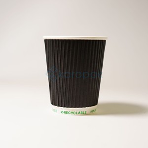 Kubek papierowy PLASTIC FREE 250 ml CZARNY 3w 25 szt