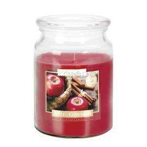 Świeca zapachowa w szkle z wieczkiem "jabłko-cynamon" 100 h