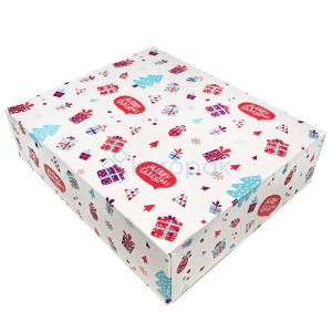 Pudełko papierowe zamykane Merry Christmas 250x210x70 mm WZÓR 2