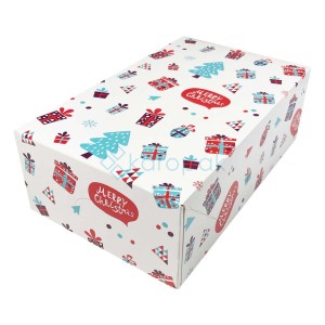 Pudełko papierowe zamykane Merry Christmas 125x210x70 mm WZÓR 2