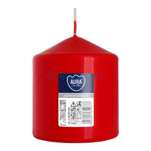 Świeca walec czerwona 80x90 38h 1 szt