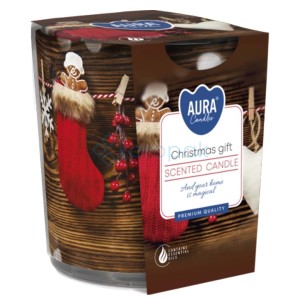 Świeca zapachowa w szkle "Świąteczny prezent"