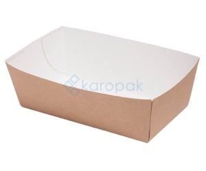 Tacka na frytki brązowa 6x12x4cm 100 szt