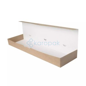 Pudełko na zapiekankę brązowe 380x110x50mm 100 szt