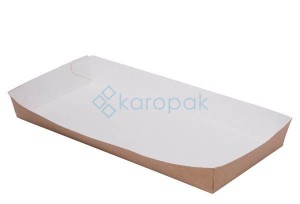 Tacka papierowa biało-brązowa 20x9x2,5cm 100 szt