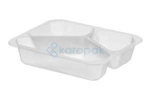 Pojemnik do zgrzewu trójdzielny 227x178x50 MLECZNY 50 szt