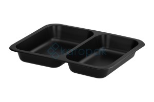 POJEMNIK DO ZGRZEWU DWUDZIELNY B-227x178x30 CZARNY REUSE 50 szt