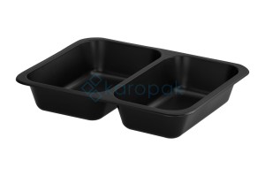 POJEMNIK DO ZGRZEWU DWUDZIELNY B-227x178x40 CZARNY REUSE 50 szt