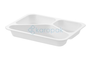 POJEMNIK DO ZGRZEWU TRÓJDZIELNY B-227x178x30 BIAŁY REUSE 50szt