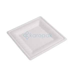 Talerz z trzciny cukrowej kwadratowy duży, 26 cm, 50 sztuk