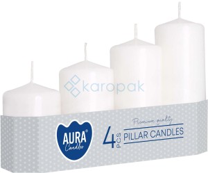 Świeca walec białą 50 mm ZESTAW 4 sztuki 11h 16h 22h 33h