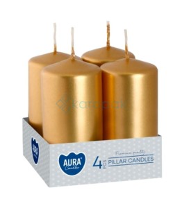 Świeca walec złoty metalik 40x80 4szt