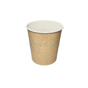 (SUP) Pojemnik okrągły papierowy Eat&Go KRAFT/BIAŁY 115mm 750ml (25/10/50)