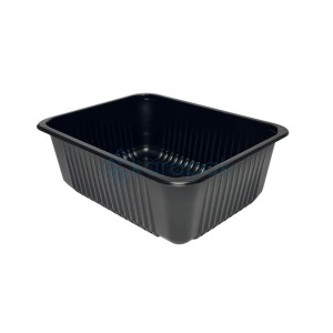 (REUSE) Pojemnik żebrowany W1/623RD 227x178x80 2300ml CZARNY (16/320/1)