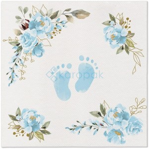 PAW Serwetka Alirlaid 40x40 BABY FEET light blue 50szt