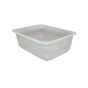 (REUSE) Pojemnik żebrowany W1/623R 227x178x80 2300ml TRANSPARENTNY (16/320/1)