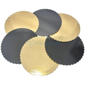 PODKŁAD OKRĄGŁY ZŁOTO-CZARNY KARBOWANY 36cm 2400g 50szt