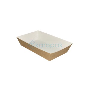 Tacka papierowa biało-brązowa 20x9x2,5cm 100 szt