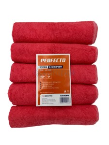 PERFECTO ścierka z mikrofibry 40x40 CZERWONA 5szt