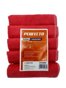 PERFECTO ścierka z mikrofibry 30x30 CZERWONA 5szt