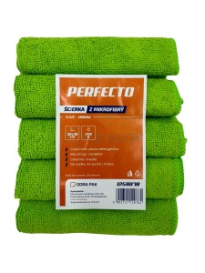 PERFECTO ścierka z mikrofibry 30x30 ZIELONA 5szt