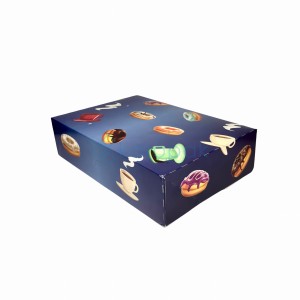 PUDEŁKO DO CIAST ZAMYKANE 310x220x80 PĄCZKI NIEBIESKIE 