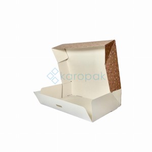 PUDEŁKO DO CIAST ZAMYKANE 310.220X80 PĄCZKI BEŻOWE 