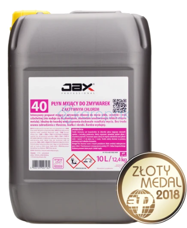 (5556) JAX PROFESSIONAL PŁYN MYJĄCY DO ZMYWAREK Z AKTYWNYM CHLOREM 10L