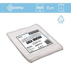 Reklamówki wielorazowe GIGA MOCNA 30/55 BIAŁE 51mic 100szt