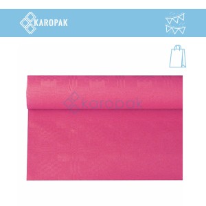 OBRUS PAPIEROWY W ROLCE 6m x 1,2m FUKSJA WYTŁOCZENIE DAMASZKOWE 