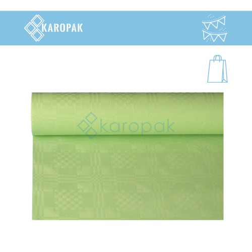 OBRUS PAPIEROWY W ROLCE 1,2x8m WYTŁOCZENIE DAMASZKOWE PASTELOWA ZIELEŃ