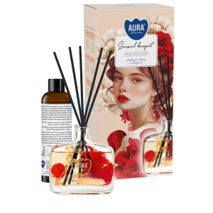 Dyfuzor zapachowy z suszonymi kwiatami patyczki Zmysłowy Bukiet 180ml 