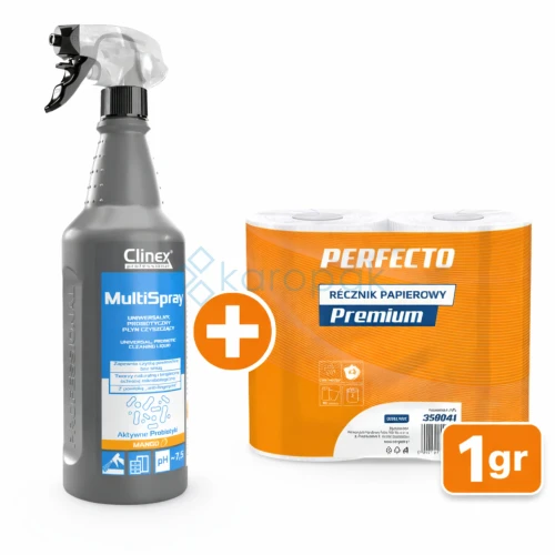 Promocja CLINEX MULTI SPRAY-MANGO 1L + Ręcznik Perfecto 3W 2rol