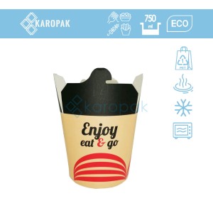 KEBAB BOX 750ml NADRUK EAT&GO 50szt