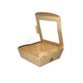 5098 (1)PURE PUDEŁKO SAŁATKOWE Z OKNEM KRAFT 140x140x45 (81/3/40)