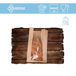 KIEL-PAK torba SZARA z oknem 330x150x70, 1000szt