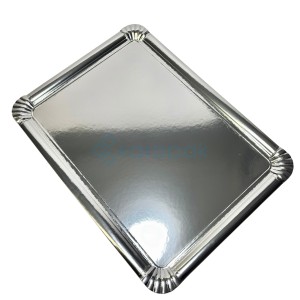 TACA PAPIEROWA 34x45,5cm SREBRNA 10szt