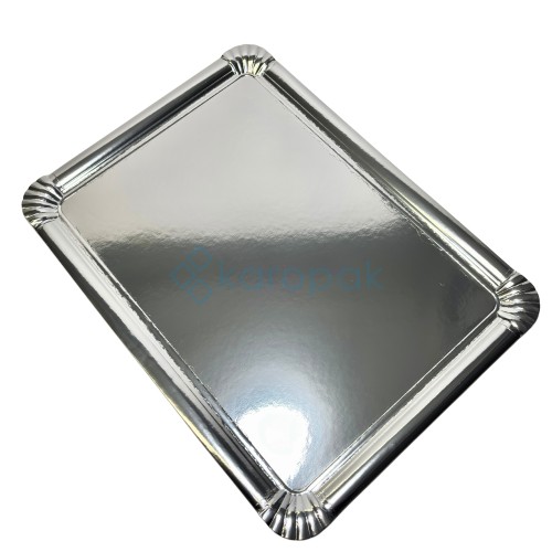 TACA PAPIEROWA 34x45,5cm SREBRNA 10szt