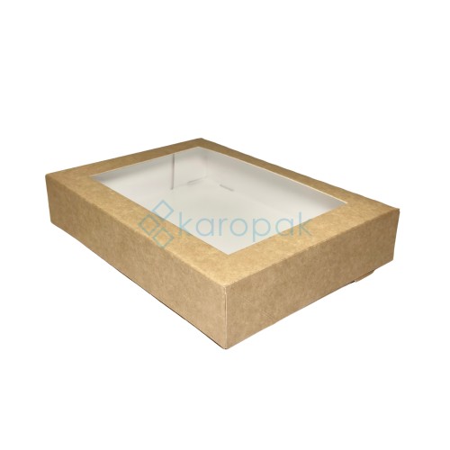 Pudełko kraft z oknem 260x190x50mm (50szt)