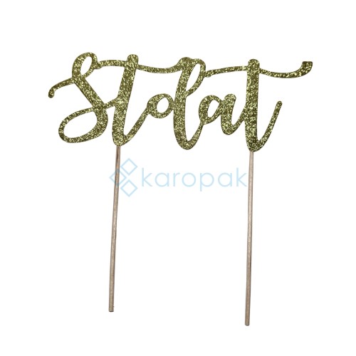 Topper złoty brokat Sto lat