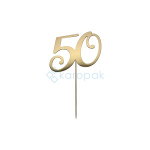 Topper na tort - złote "50"