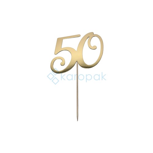 Topper na tort - złote "50"