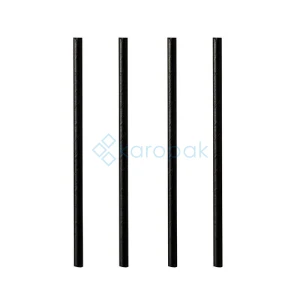 Słomki koktajlowe papierowe CZARNE 15 cm fi 7 mm  500 sztuk