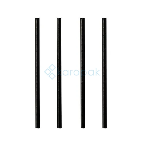 Słomki koktajlowe papierowe CZARNE 15 cm fi 7 mm  500 sztuk
