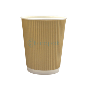 Love Nature kubek papierowy 2W ryflowany 250ml KRAFT (_/20/25)